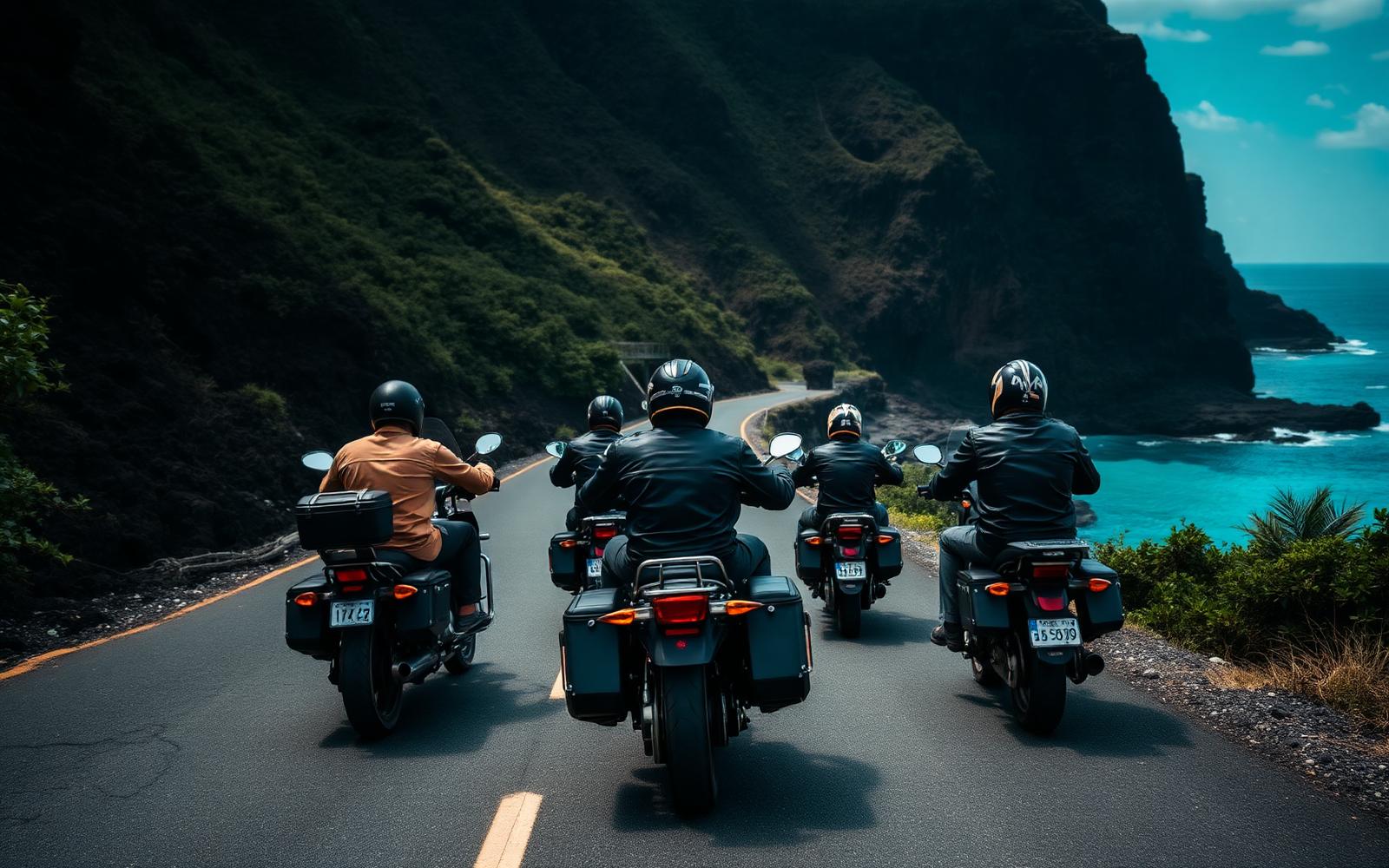 Motards de la FMF Polynésie française réunis avant une balade